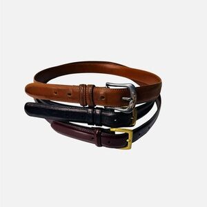 3 Coach Women’s Belt Cowhide Buckle Brass Black Brown Burgundy 32”